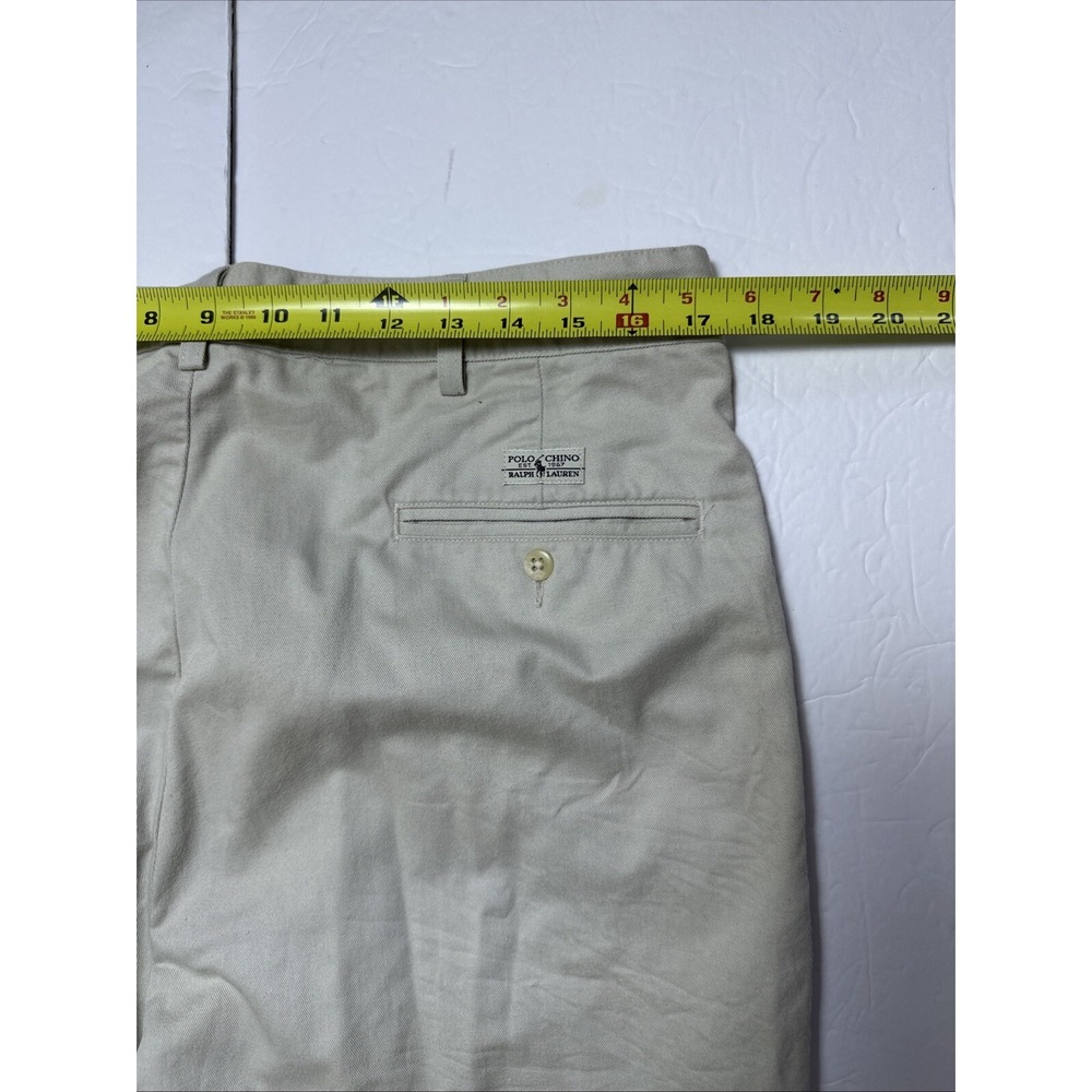 Polo Ralph Lauren Mens Pants Beige 34x32 Pant Pleated Cuffed Cotton - Picture 5 of 6